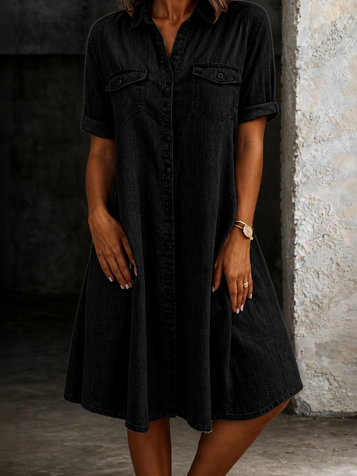 Patricia | Robe midi décontractée en jean