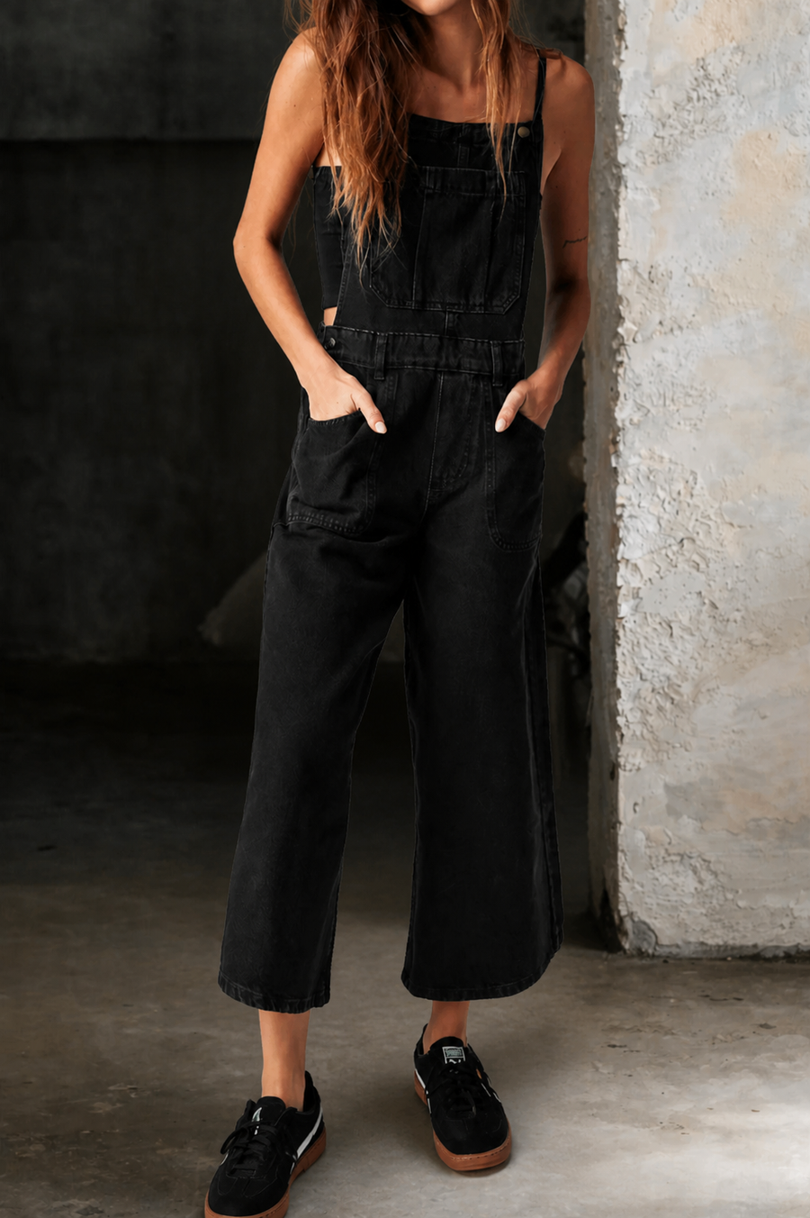 Elizabeth | Wide Leg Suspender Jumpsuit