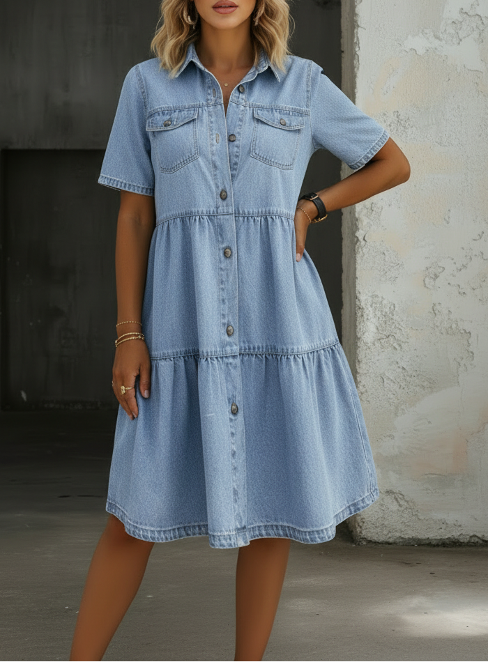 Sophia | Robe en jean chic décontractée