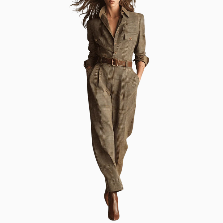 Anna™ - Elegant Plaid Jumpsuit