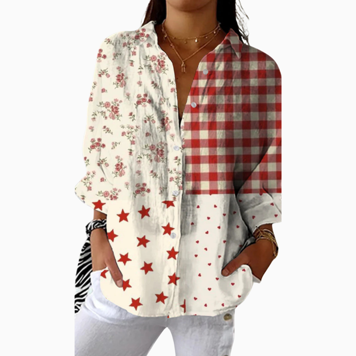 Romarin – Blouse Classique en Patchwork