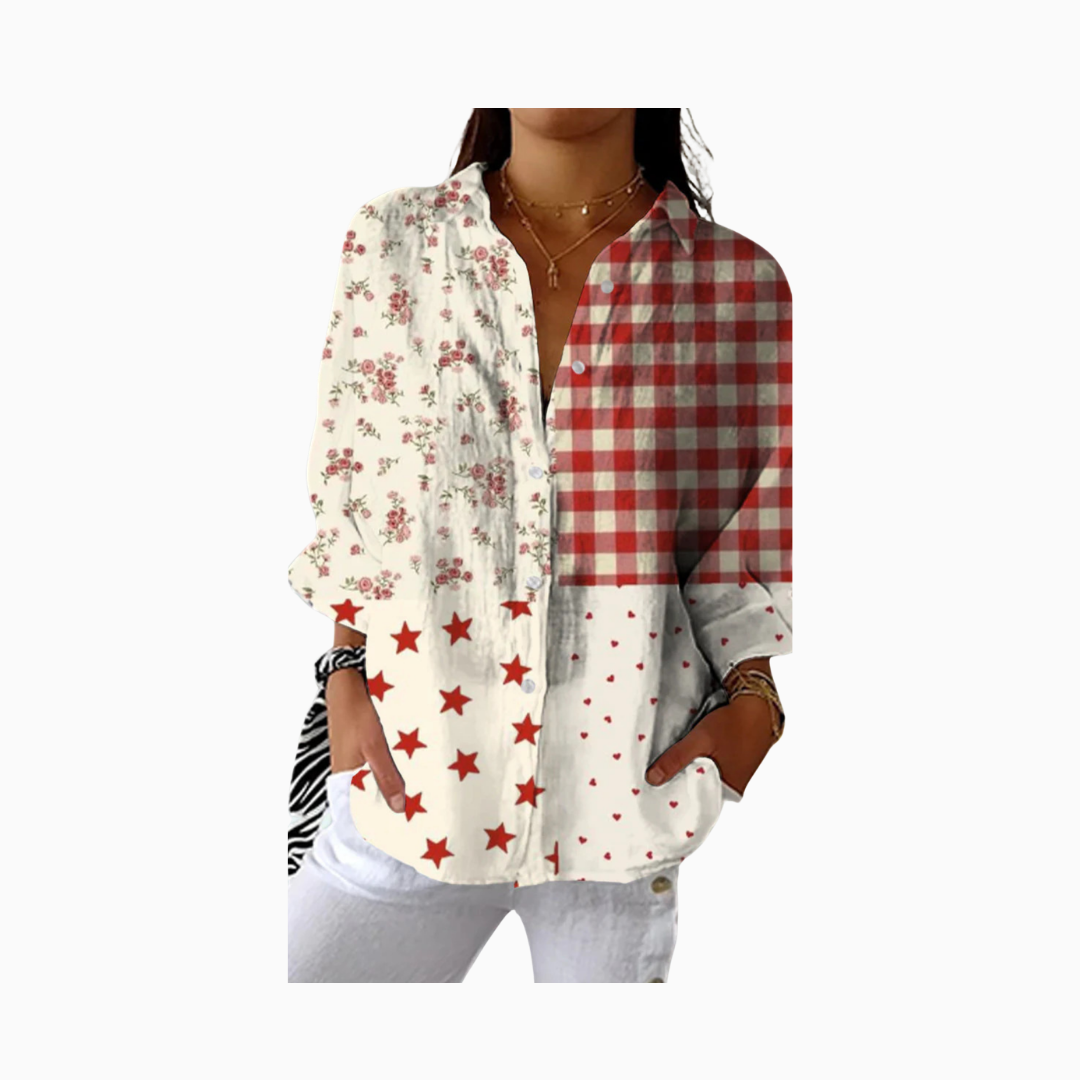 Romarin – Blouse Classique en Patchwork