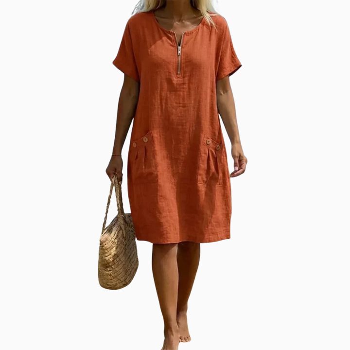 Pascale™ | Robe longue zippée sur le devant