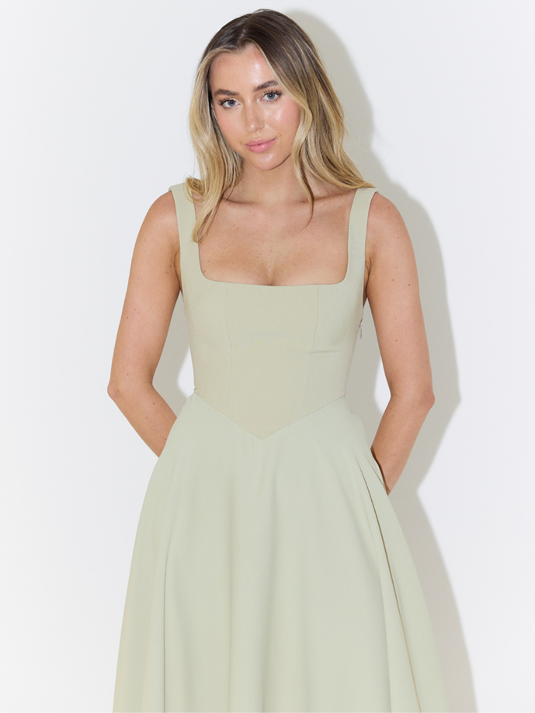 Elara™ | Timeless Square Neck Maxi Dress