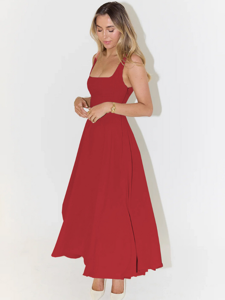 Elara™ | Timeless Square Neck Maxi Dress