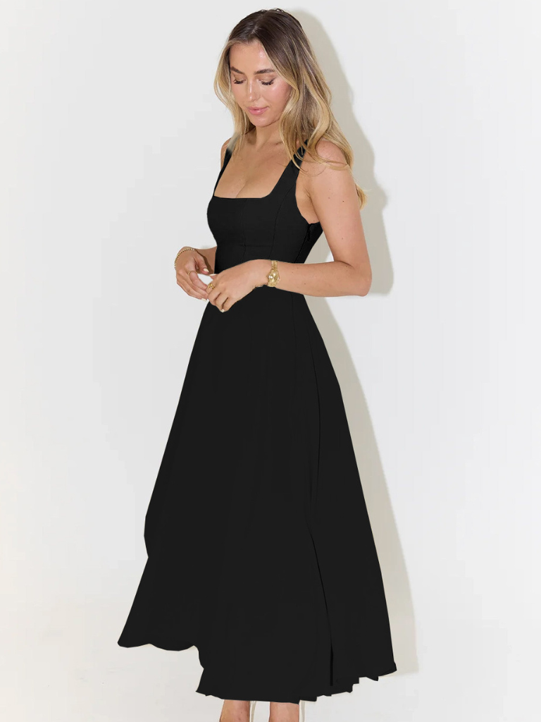 Elara™ | Timeless Square Neck Maxi Dress