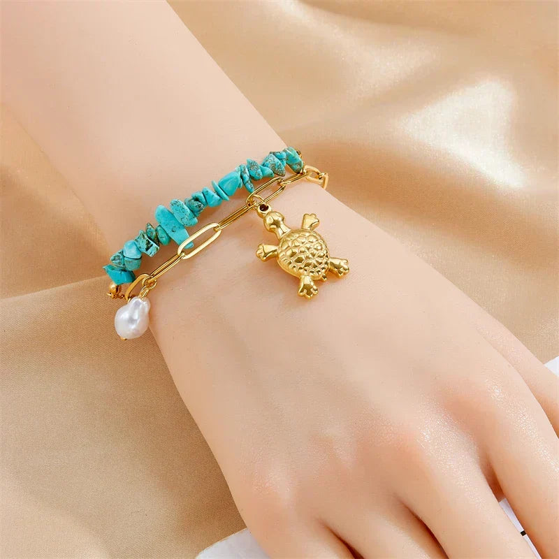 Unique Turquoise Turtle Bracelet
