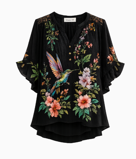 Women's Hummingbird Summer Blouse
