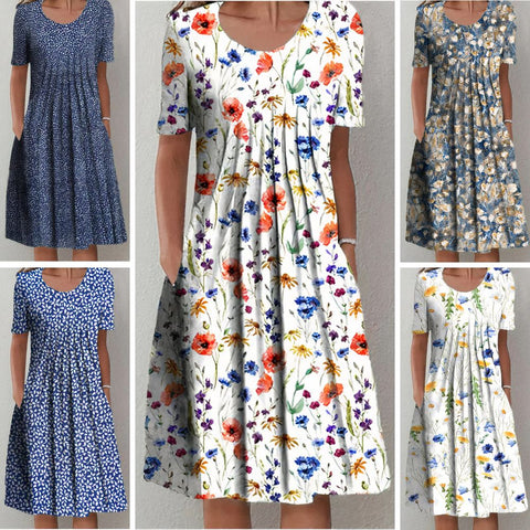 Nicola | Elegant Cotton Floral Dress