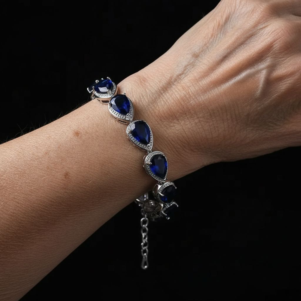 Glamorous Sapphire Twisted Bracelet