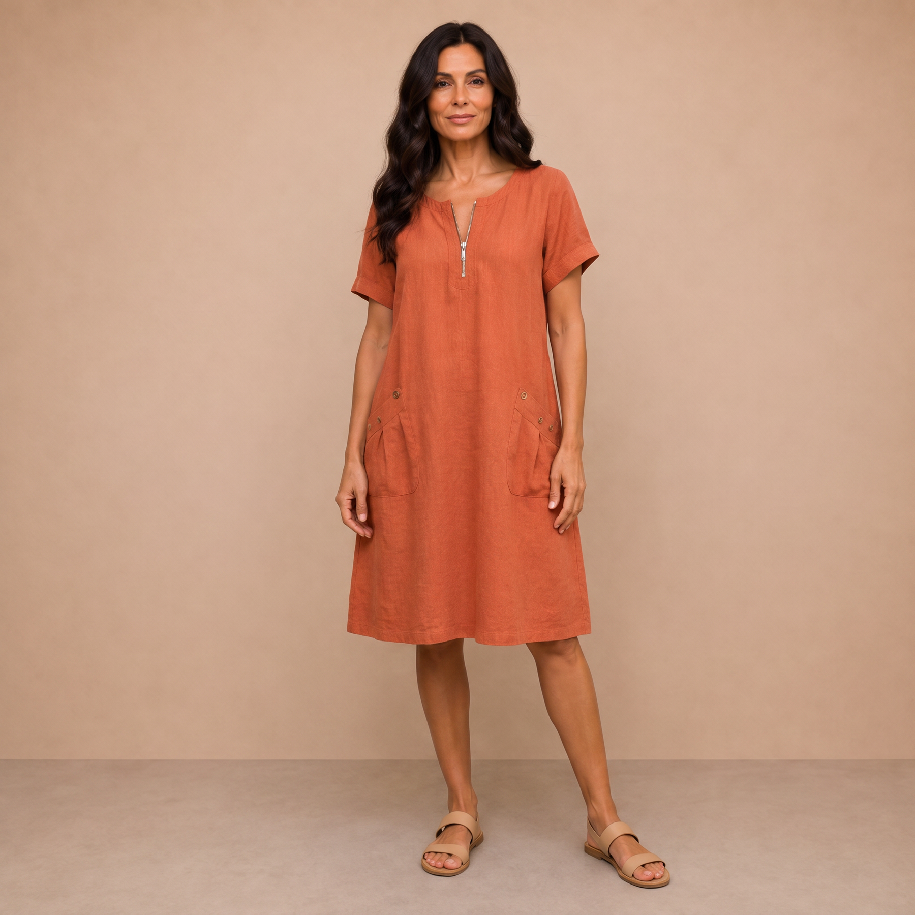 Pascale™ | Zip-Front Maxi Dress