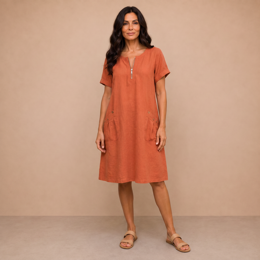 Pascale™ | Zip-Front Maxi Dress