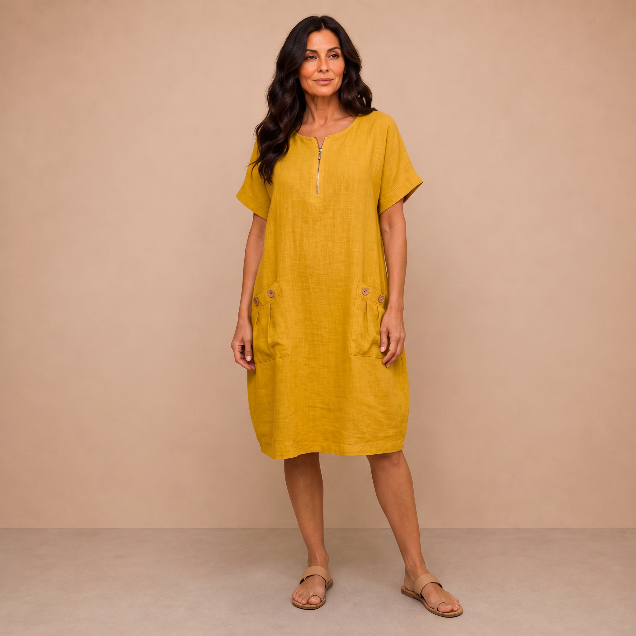 Pascale™ | Zip-Front Maxi Dress
