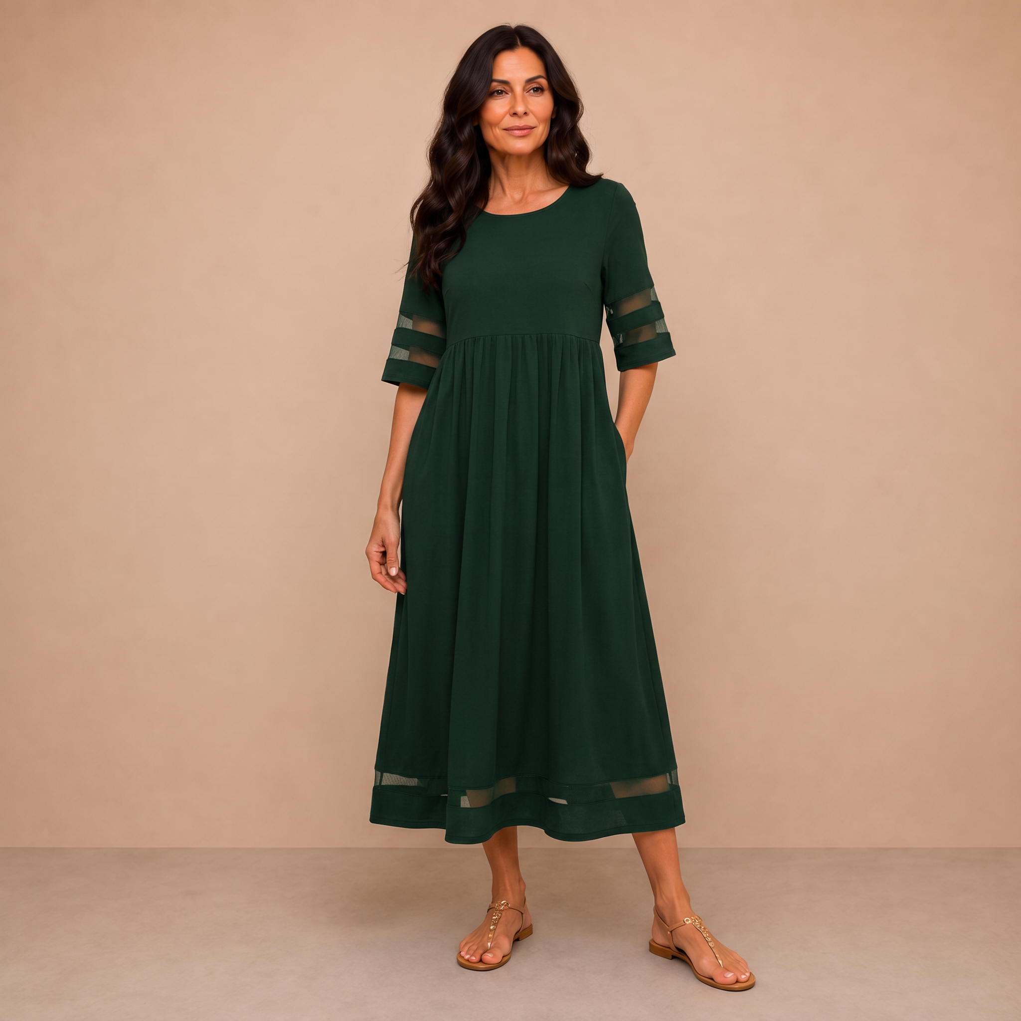 Cerelia | Flattering Tummy-Smoothing Midi Dress