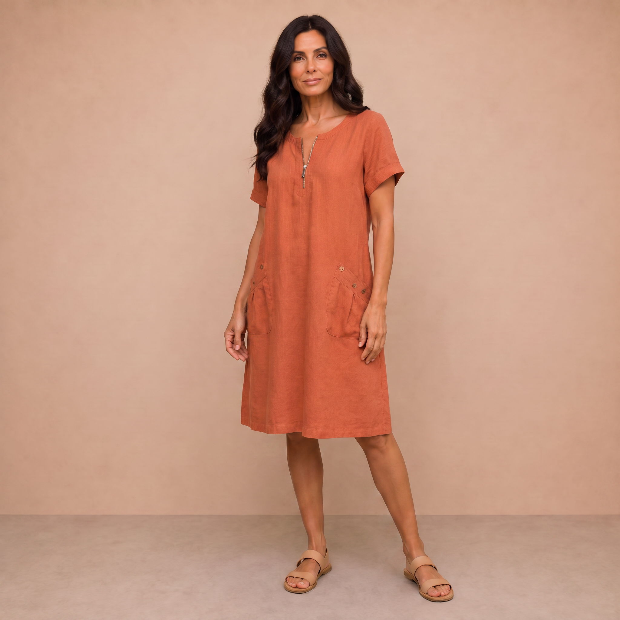 Pascale™ | Zip-Front Maxi Dress