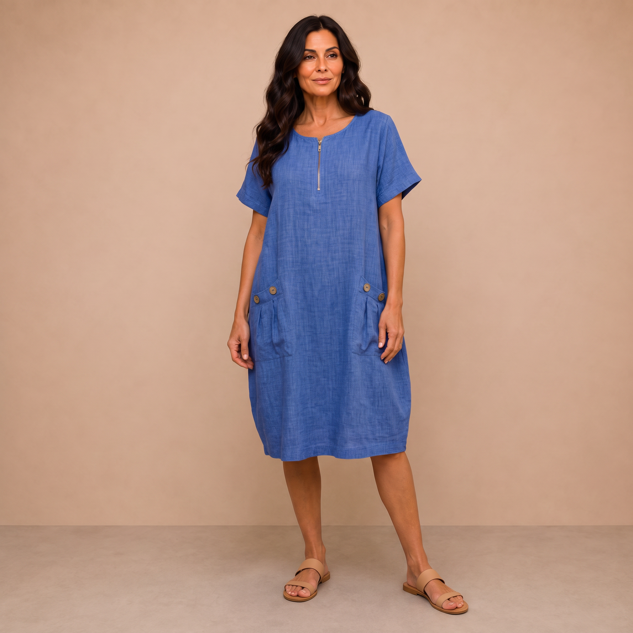 Pascale™ | Zip-Front Maxi Dress