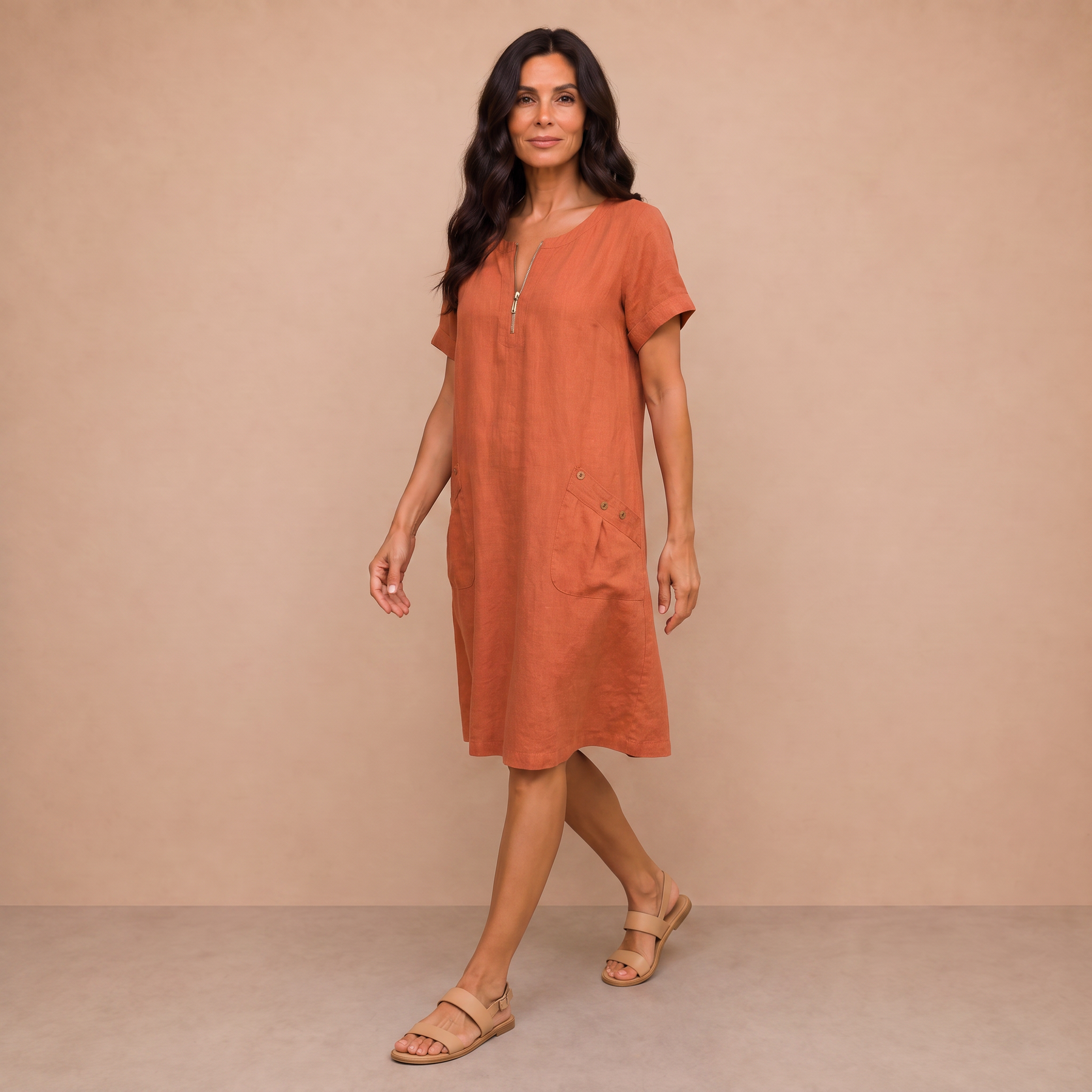 Pascale™ | Zip-Front Maxi Dress