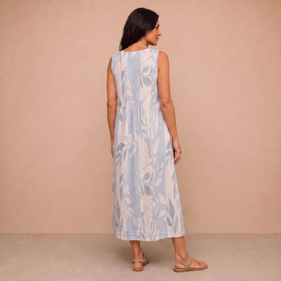 Ivy | Midi Dress with Leaf Print