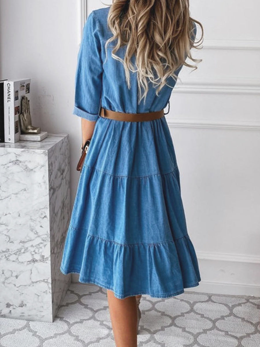 Barbara | Robe en jean chic décontractée