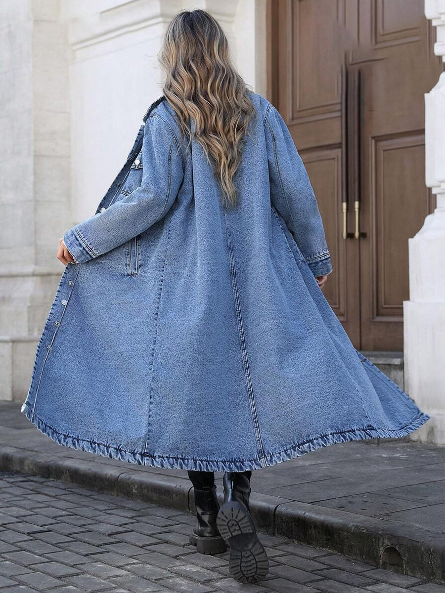 Maya | Longue veste en jean élégante