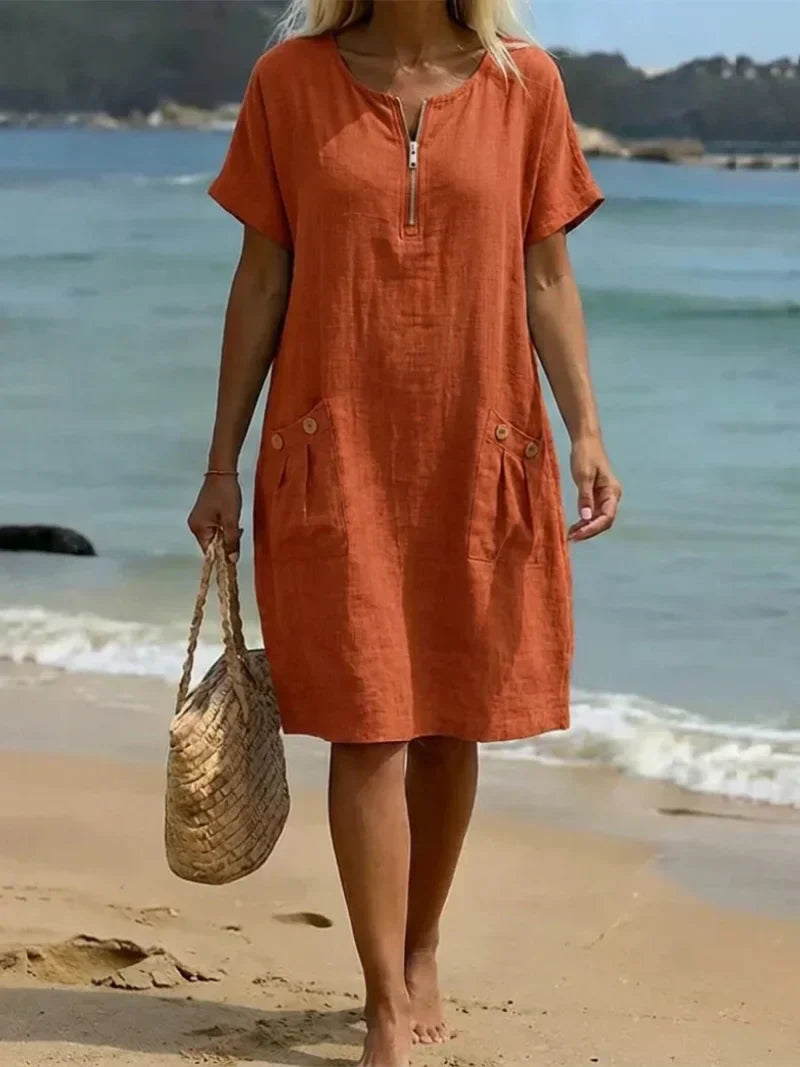 Pascale™ | Robe longue zippée sur le devant