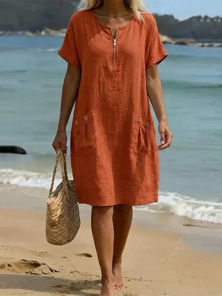 Pascale™ | Robe longue zippée sur le devant