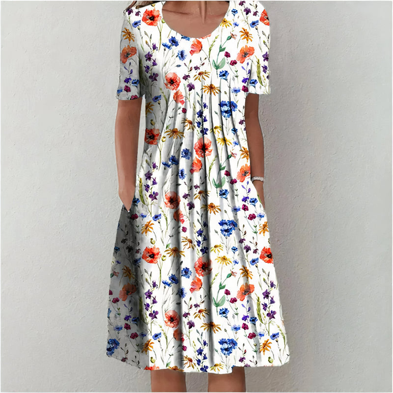 Nicola | Elegant Cotton Floral Dress