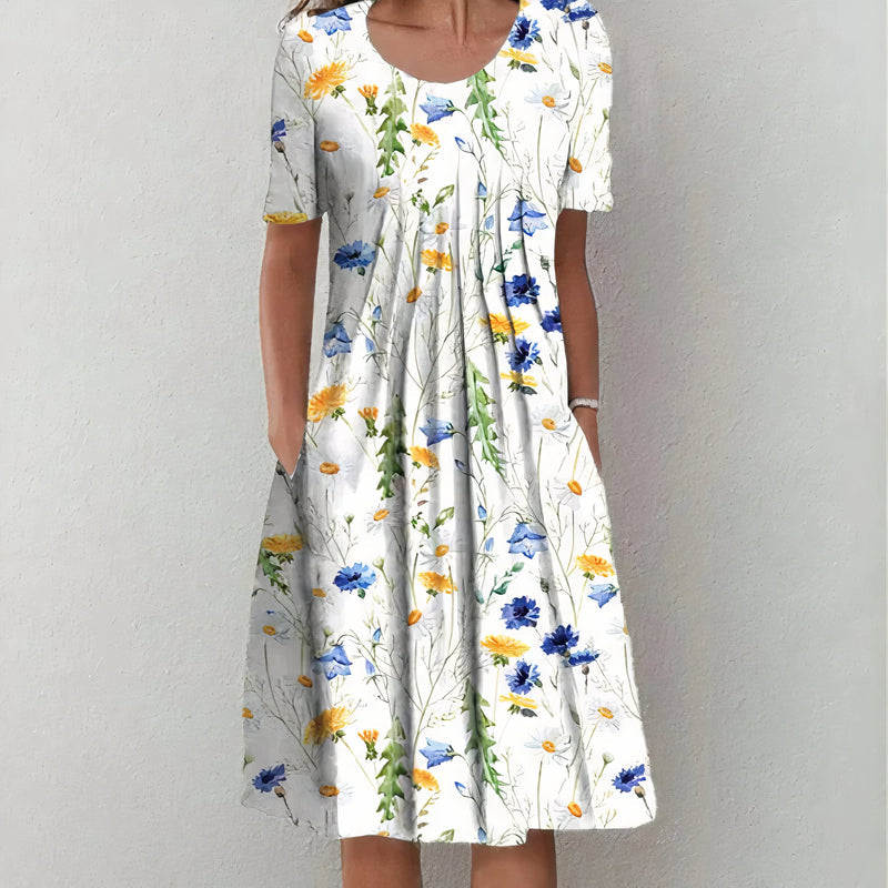Nicola | Elegant Cotton Floral Dress